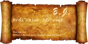 Brückler József névjegykártya